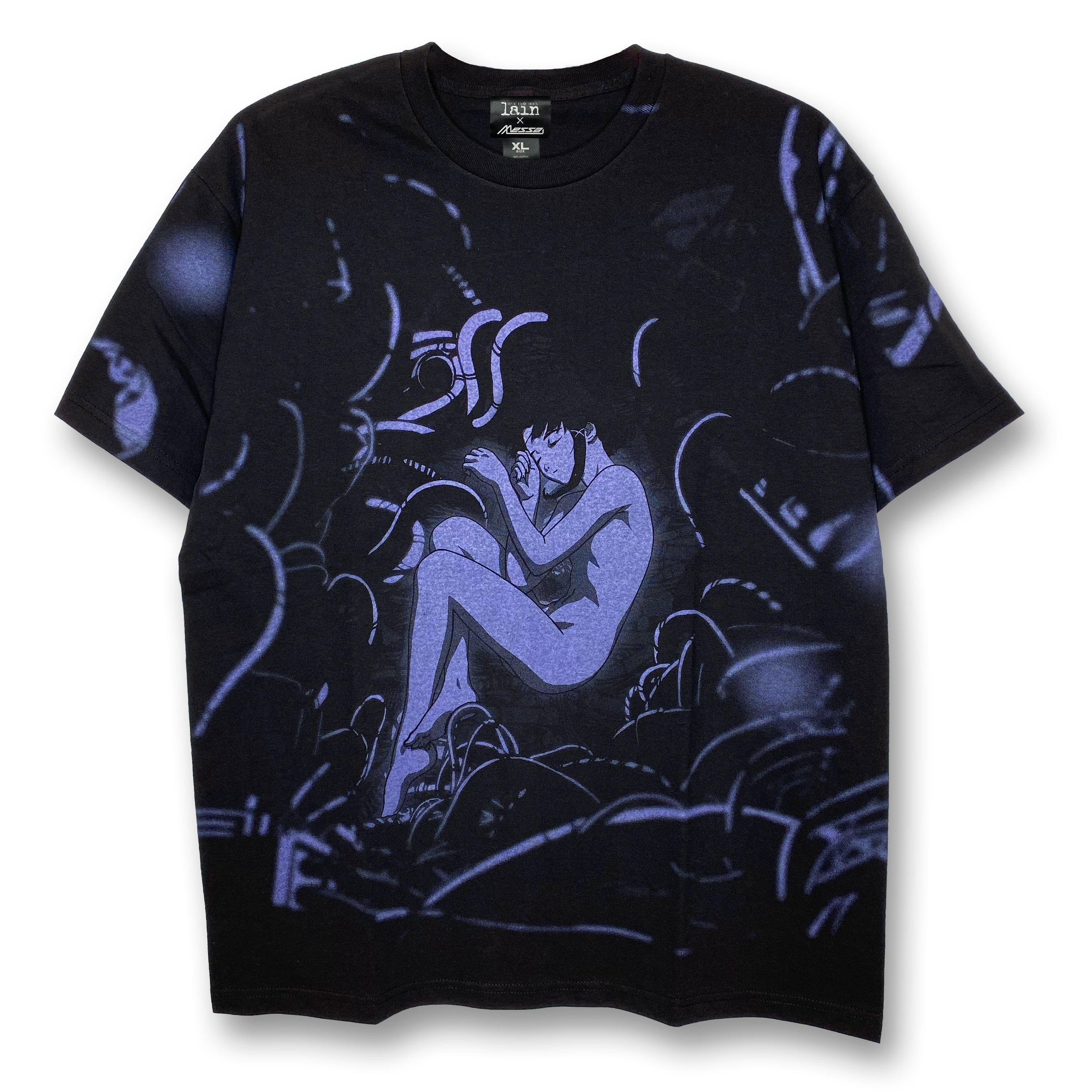 serial experiments lain + messa] Distant Night T-shirt -Black