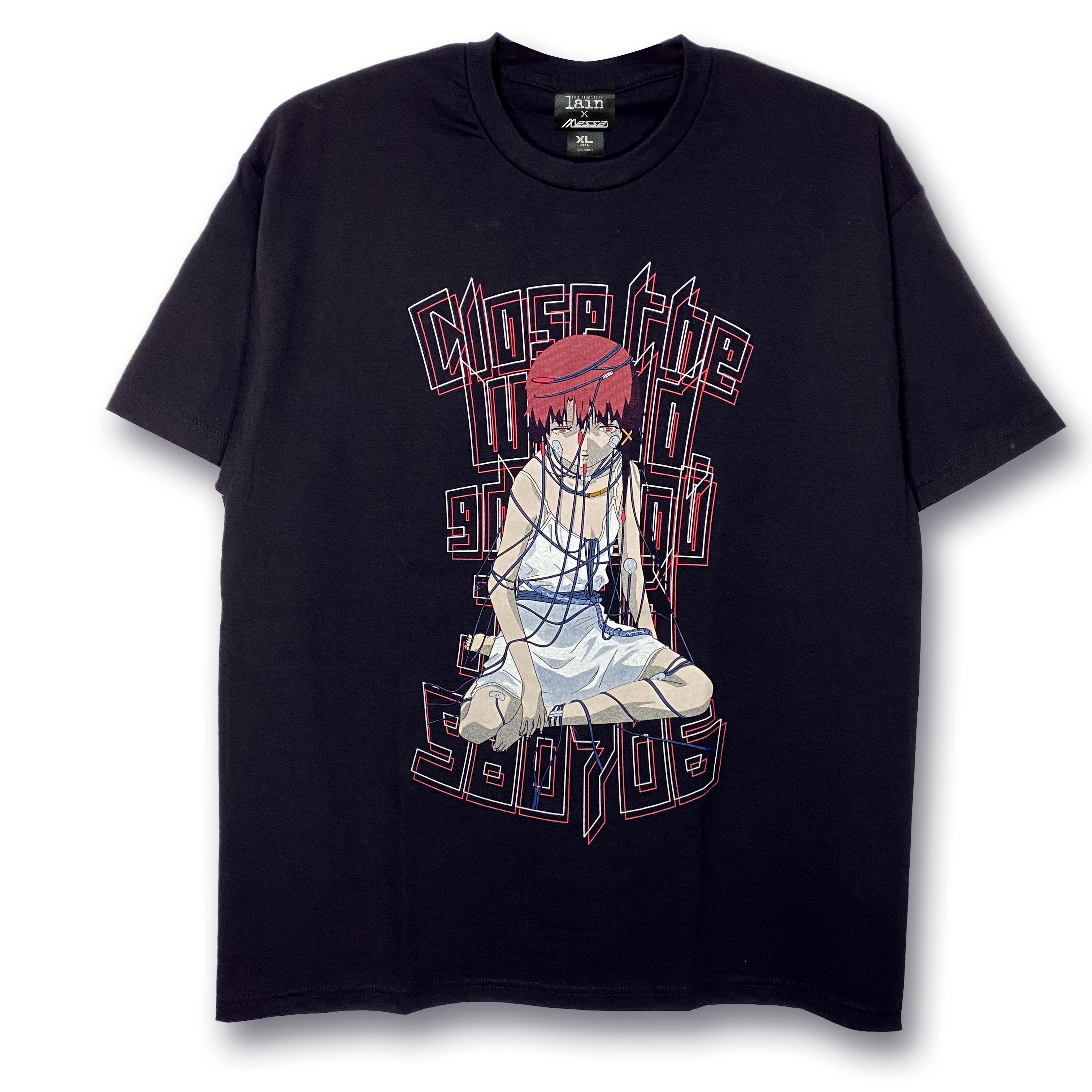 serial experiments lain + messa] Wired Maiden T-shirt -Black