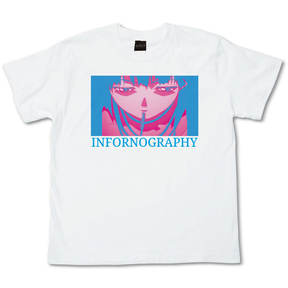 [serial experiments lain + A-DICT]  INFORNOGRAPHY T-shirt-WHITE-
