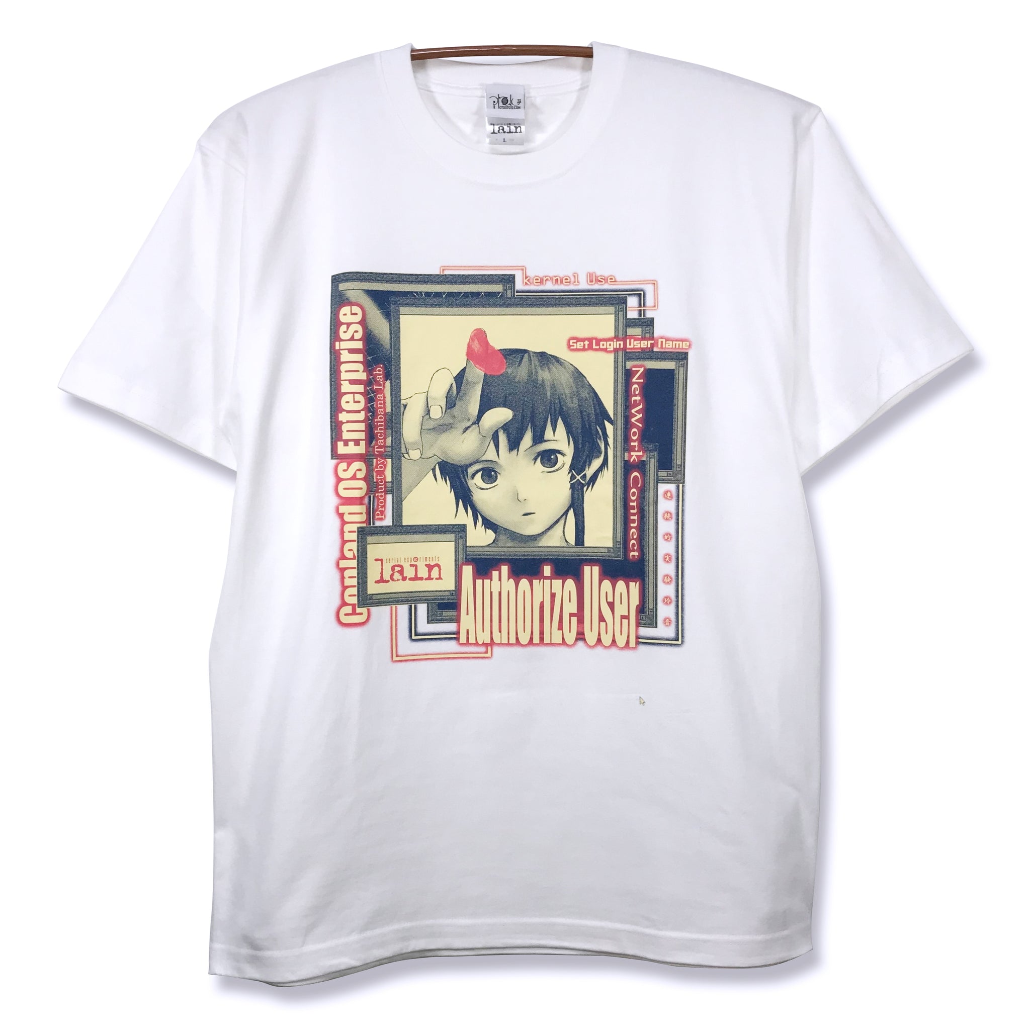 serial experiments lain + otooto22 Tシャツ serial experiments lain + otooto22] window T-shirt-WHITE