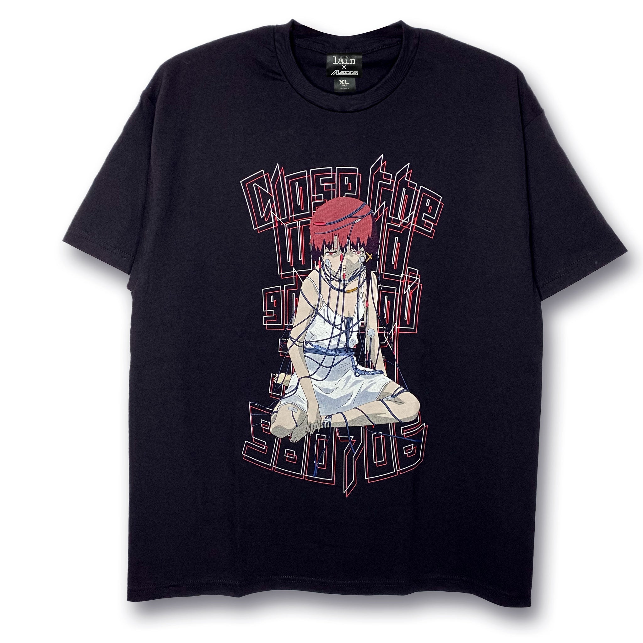 serial experiments lain + messa] Wired Maiden T-shirt -Black