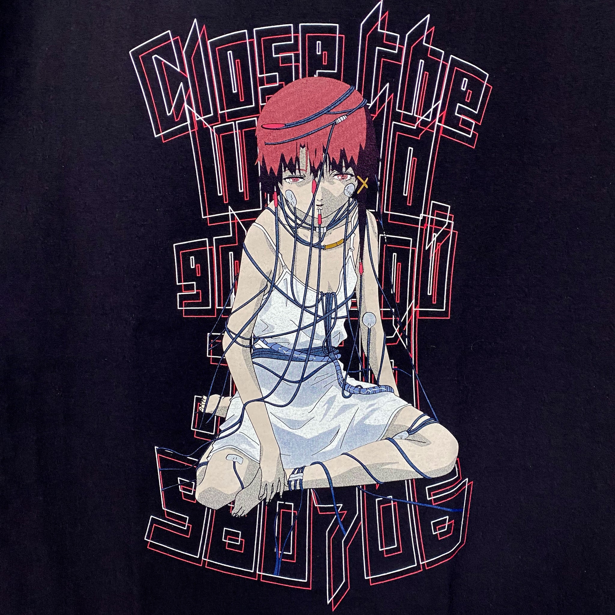 serial experiments lain + messa] Wired Maiden T-shirt -Black