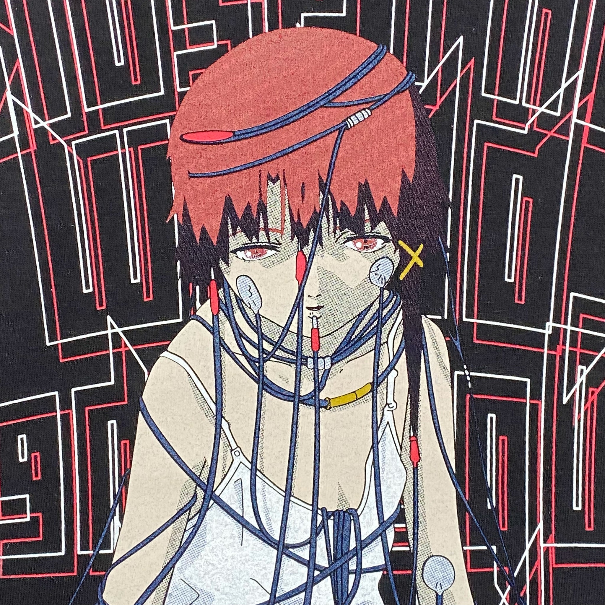 serial experiments lain + messa] Wired Maiden T-shirt -Black