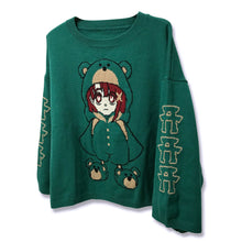 Load image into Gallery viewer, [serial experiments lain + KUDAN] Bear lain Revolution Knit sweater-Dark Teal- (One size)
