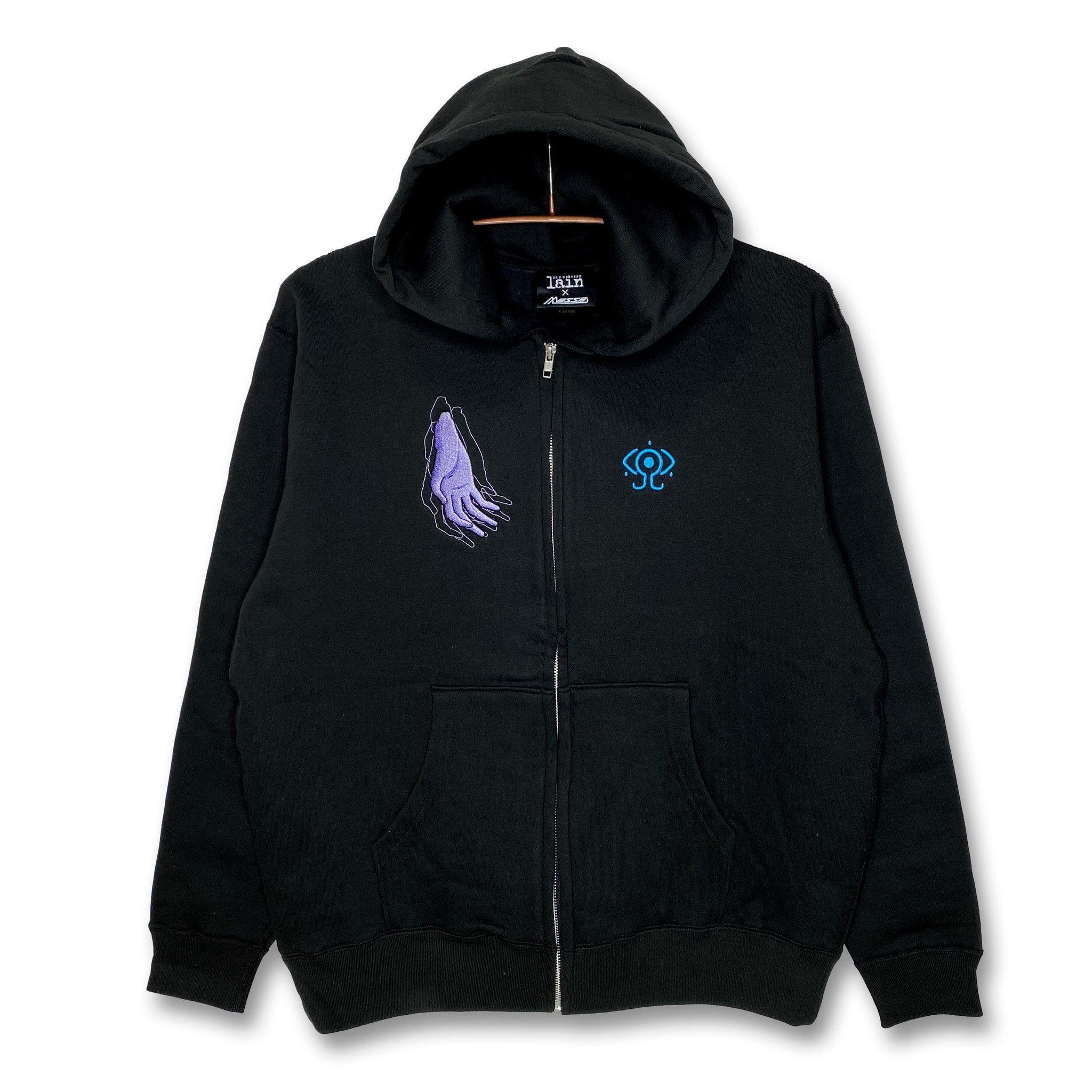 serial experiments lain + messa] Wired Maiden Zip Hoodie -BLACK