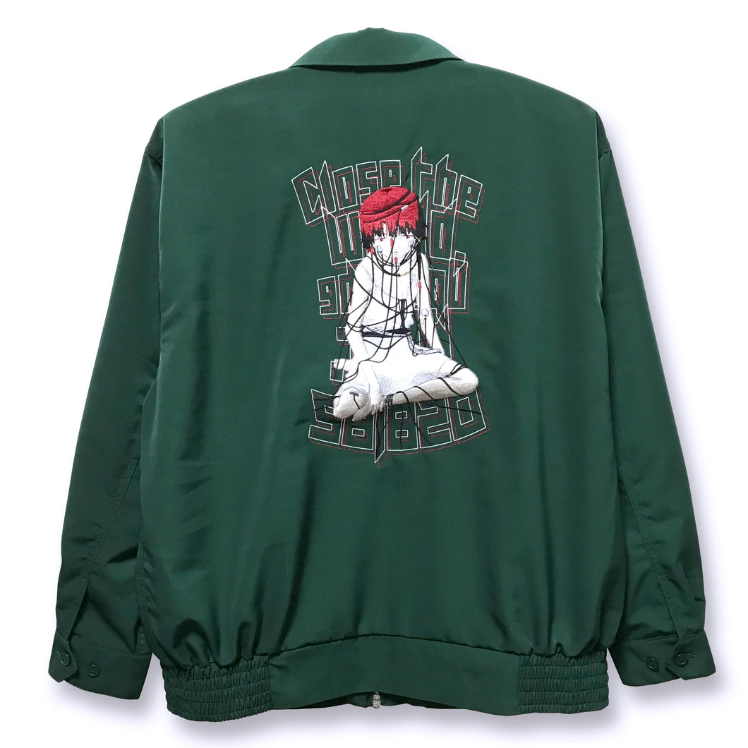 [serial experiments lain + messa store] serial experiments lain Embroidered souvenir jacket-BRITISH GREEN-