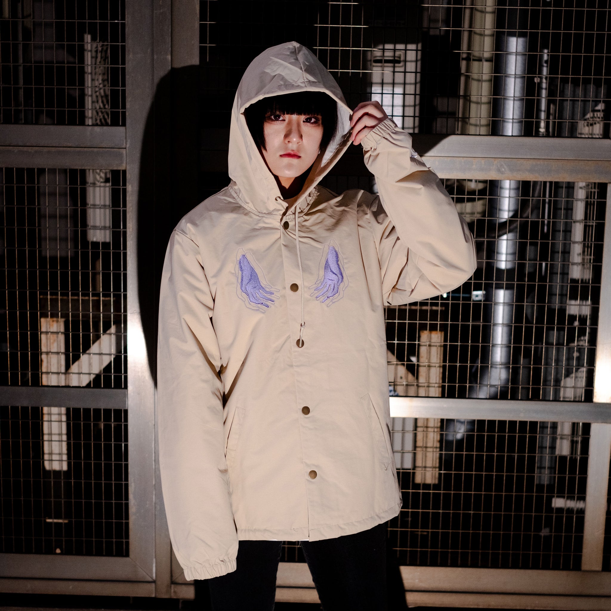 serial experiments lain×messa 刺繍フードジャケット serial experiments lain×messa 刺繍フードジャケット