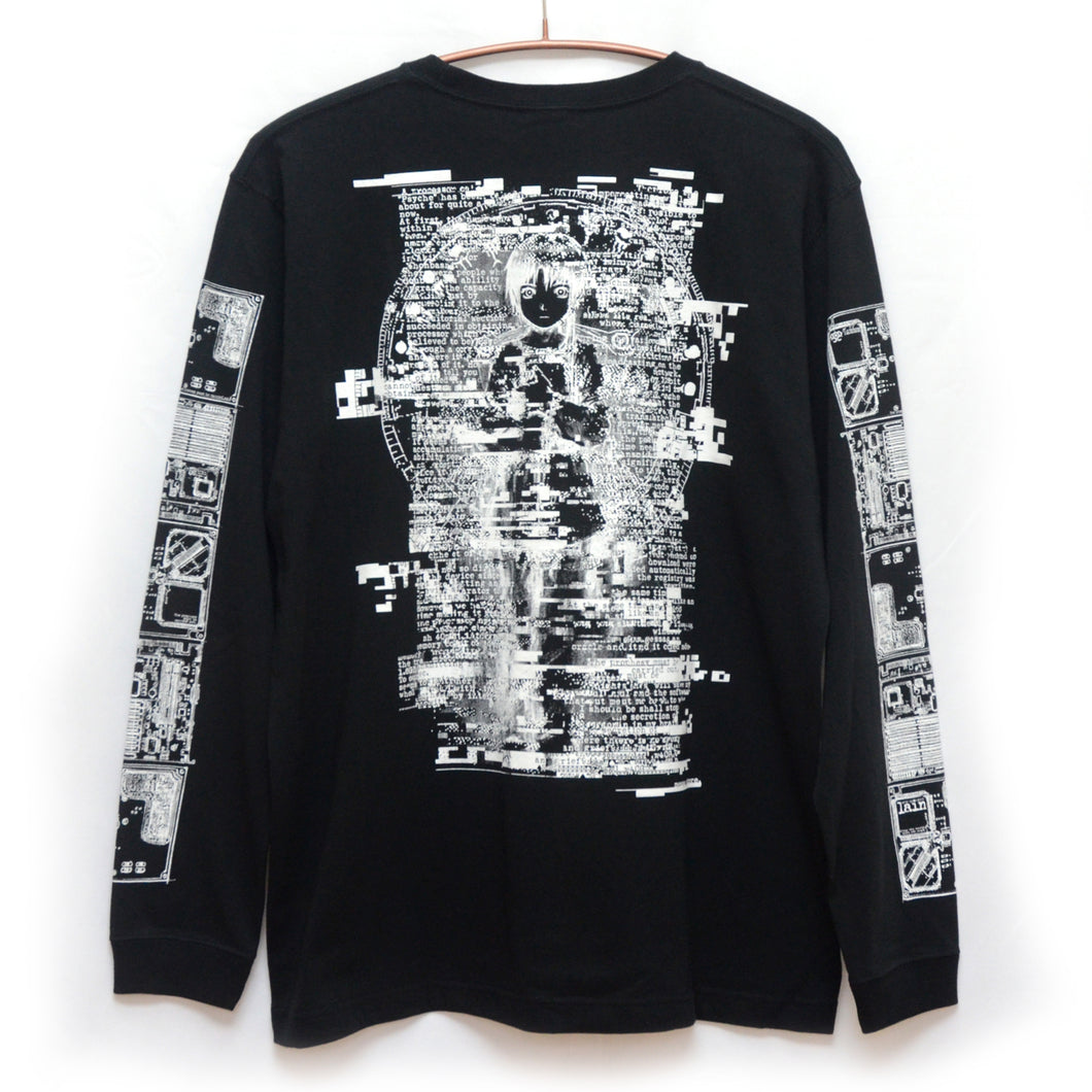 [serial experiments lain + messa store] Psyche Long sleeve T-shirt-BLACK-