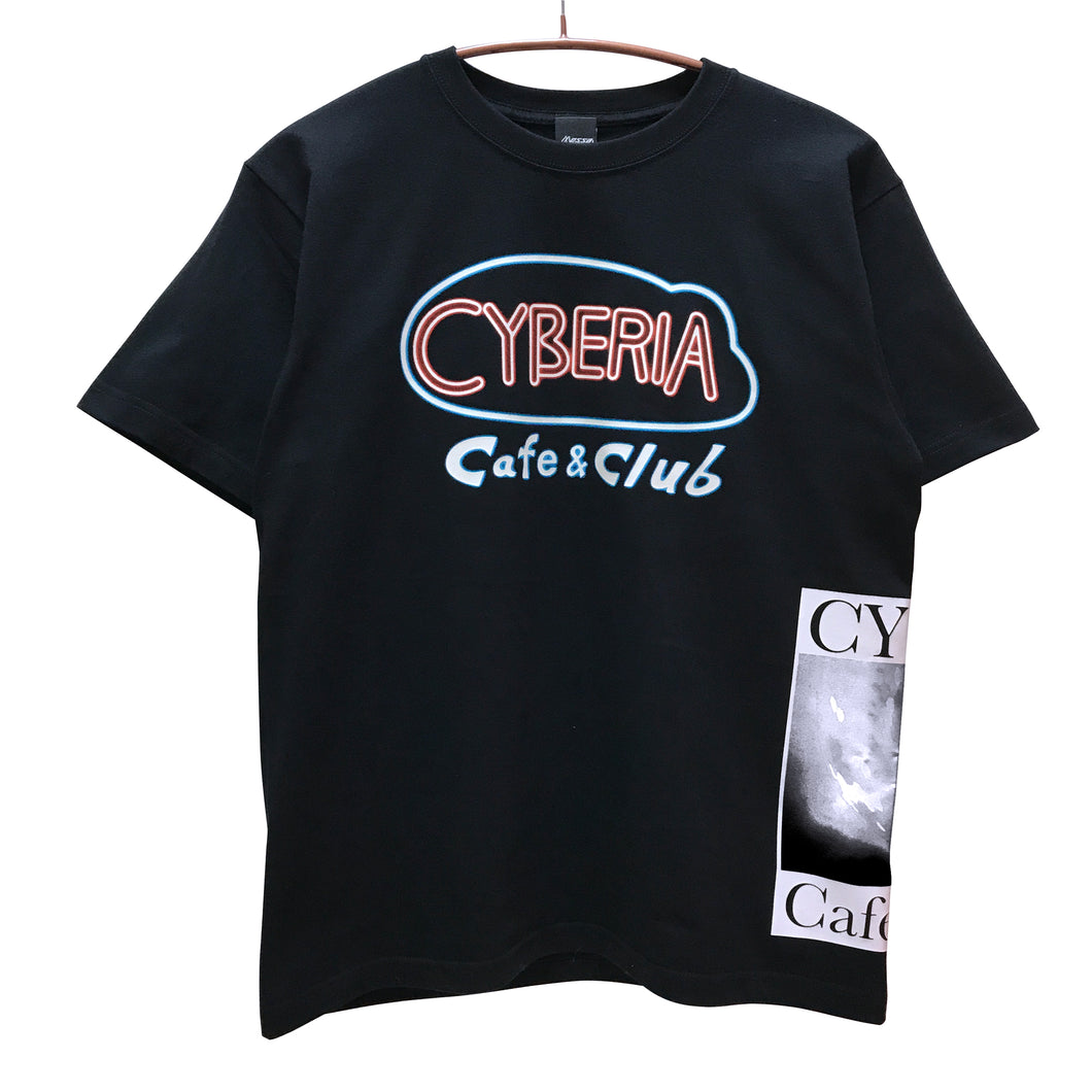 [serial experiments lain + messa store] Cyberia Neon T-shirt-BLACK-