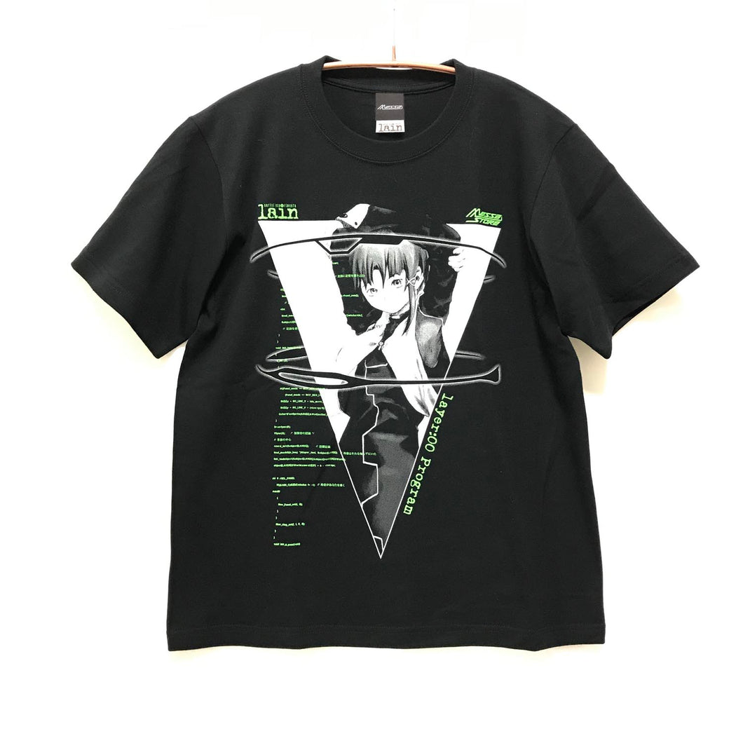 [serial experiments lain + messa store] Persona T-shirt-BLACK-