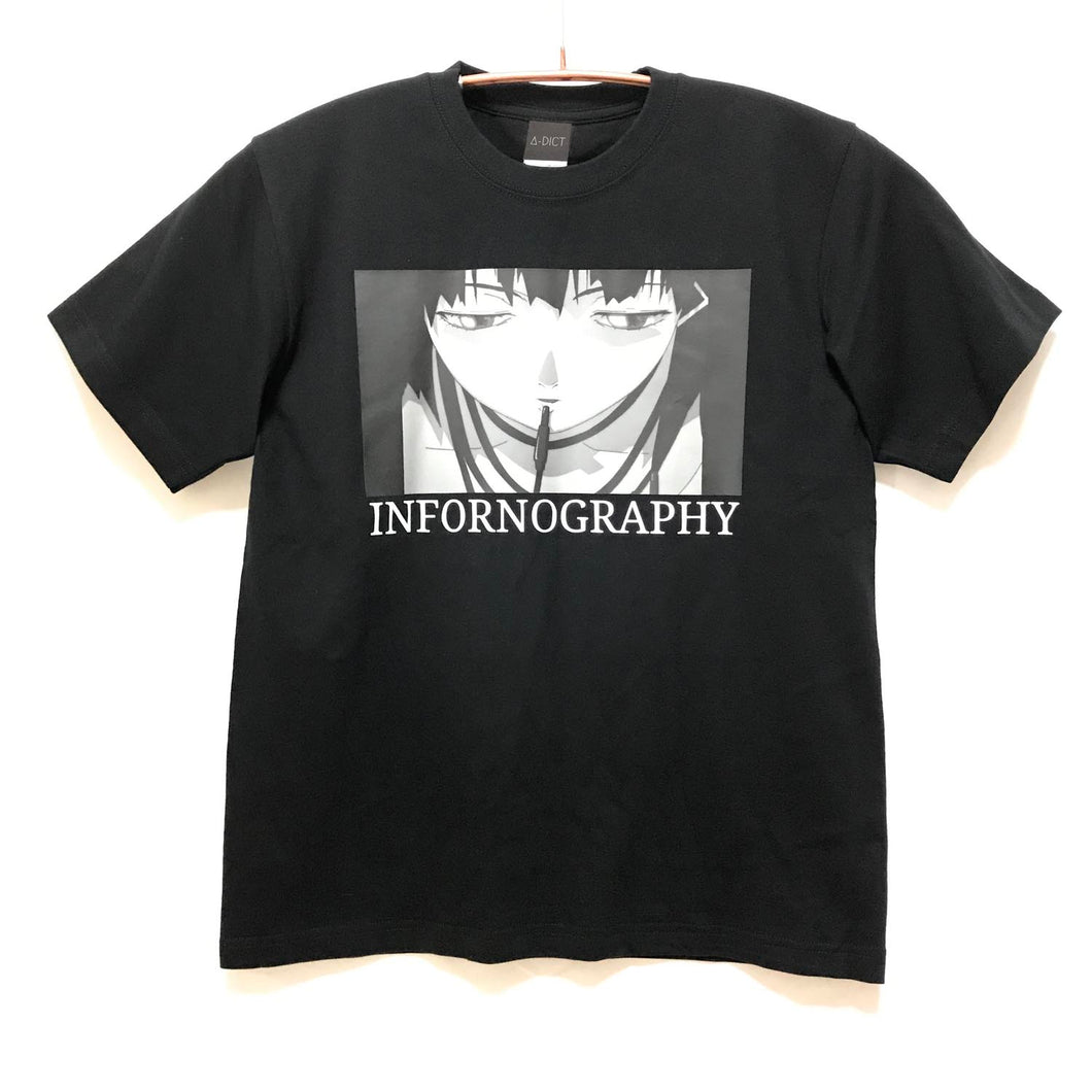 [serial experiments lain + A-DICT]  INFORNOGRAPHY T-shirt-BLACK-