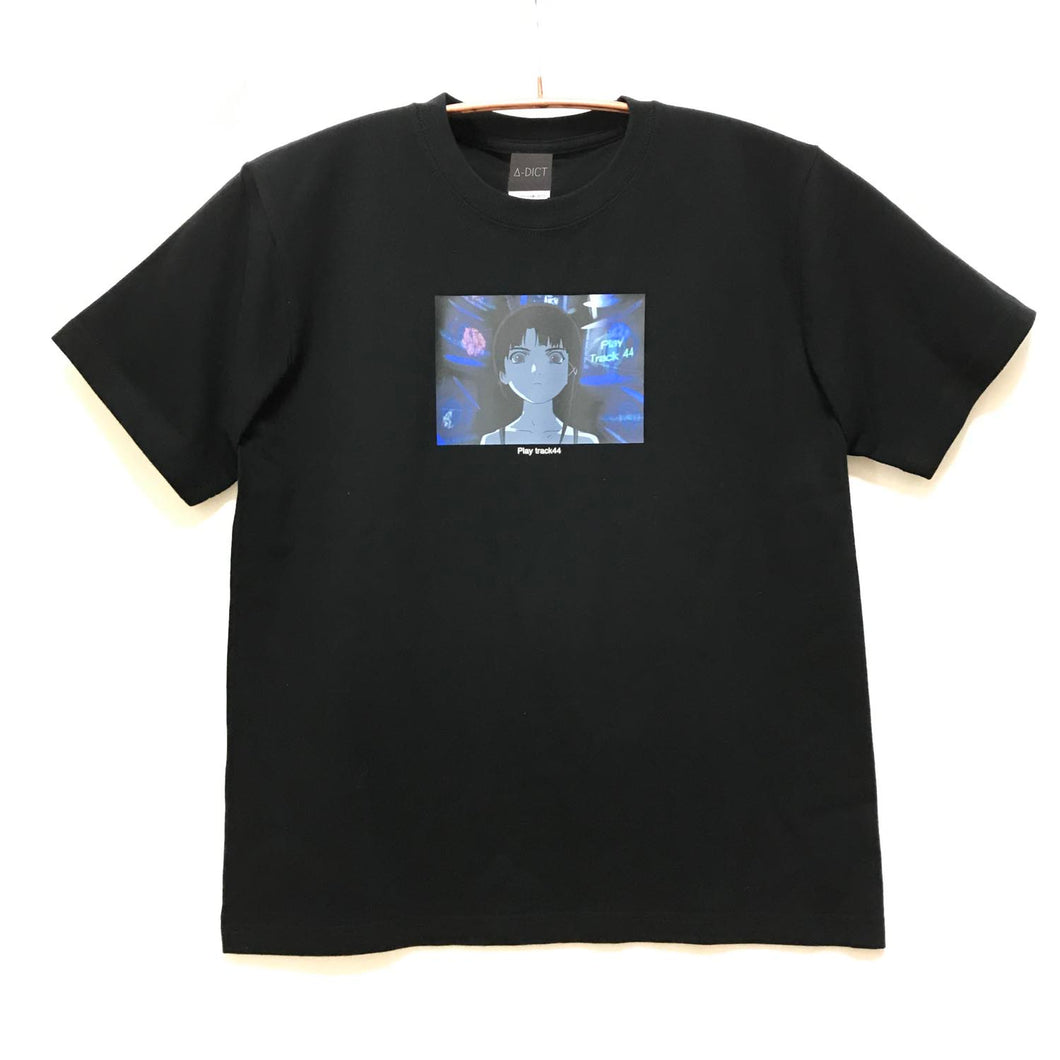 [serial experiments lain + A-DICT]  Playtrack44 T-shirt-BLACK-