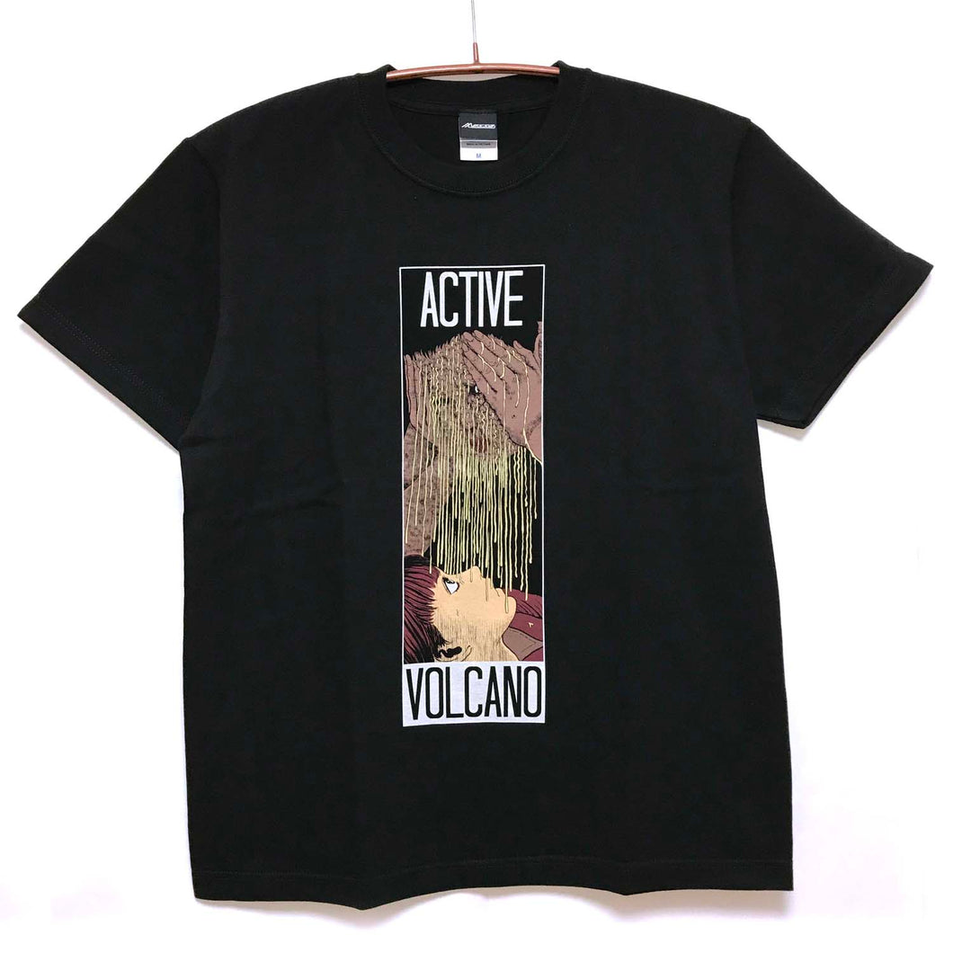 [Junji Ito + messa store] Glyceride  Active Volcano T-shirt -BLACK-