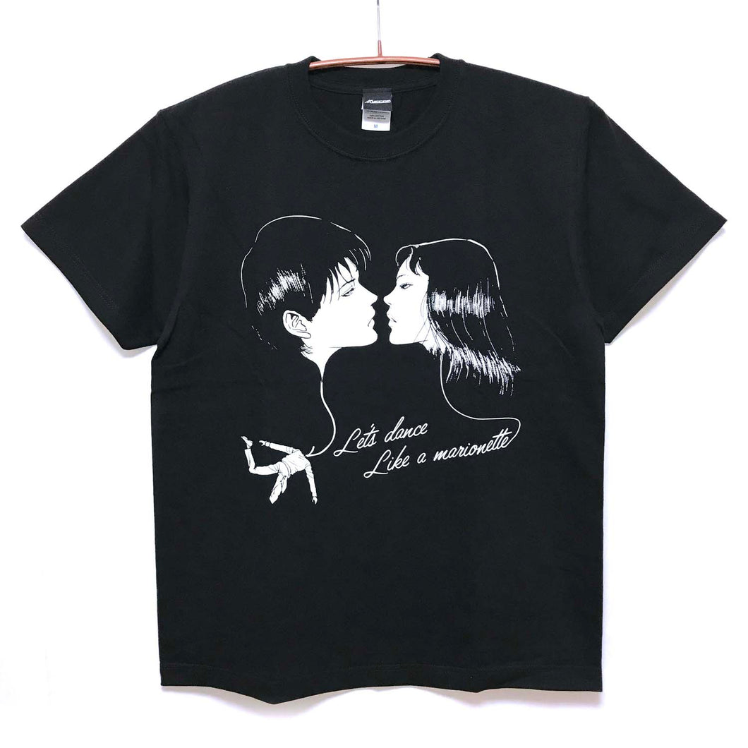 [Junji Ito + messa store] The Hanging Balloons Kiss T-shirt -BLACK-