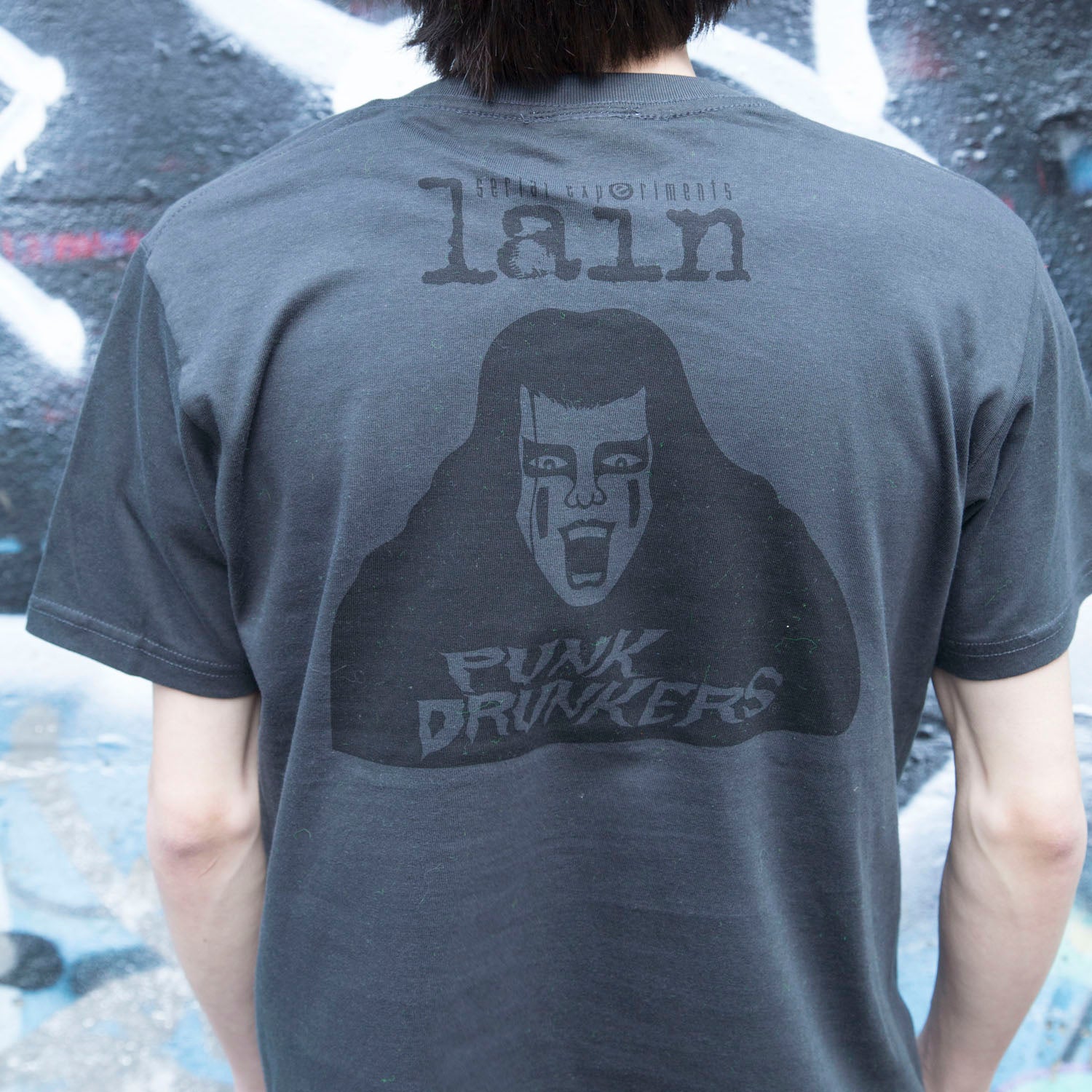 serial experiments lain + PUNK DRUNKERS] lain T-shirt-SUMI 