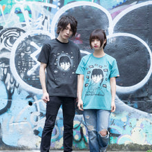 Load image into Gallery viewer, [serial experiments lain + PUNK DRUNKERS] lain T-shirt-SAGE BLUE-
