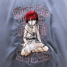 Load image into Gallery viewer, [serial experiments lain + messa store] serial experiments lain Embroidered Silky Open Collar Shirt-STONE BLUE-
