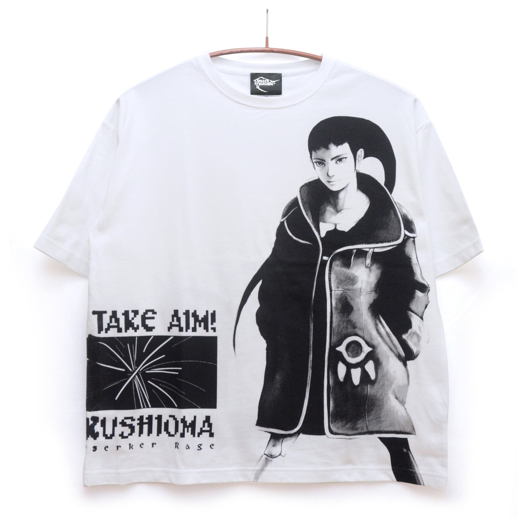 [Panzer Dragoon Saga + messa store] Imperial Air Force Azel Big Silhouette T-shirt-WHITE-